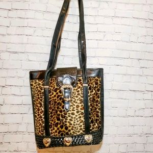 SOLD Marc Chantal animal print Western shoulder purse